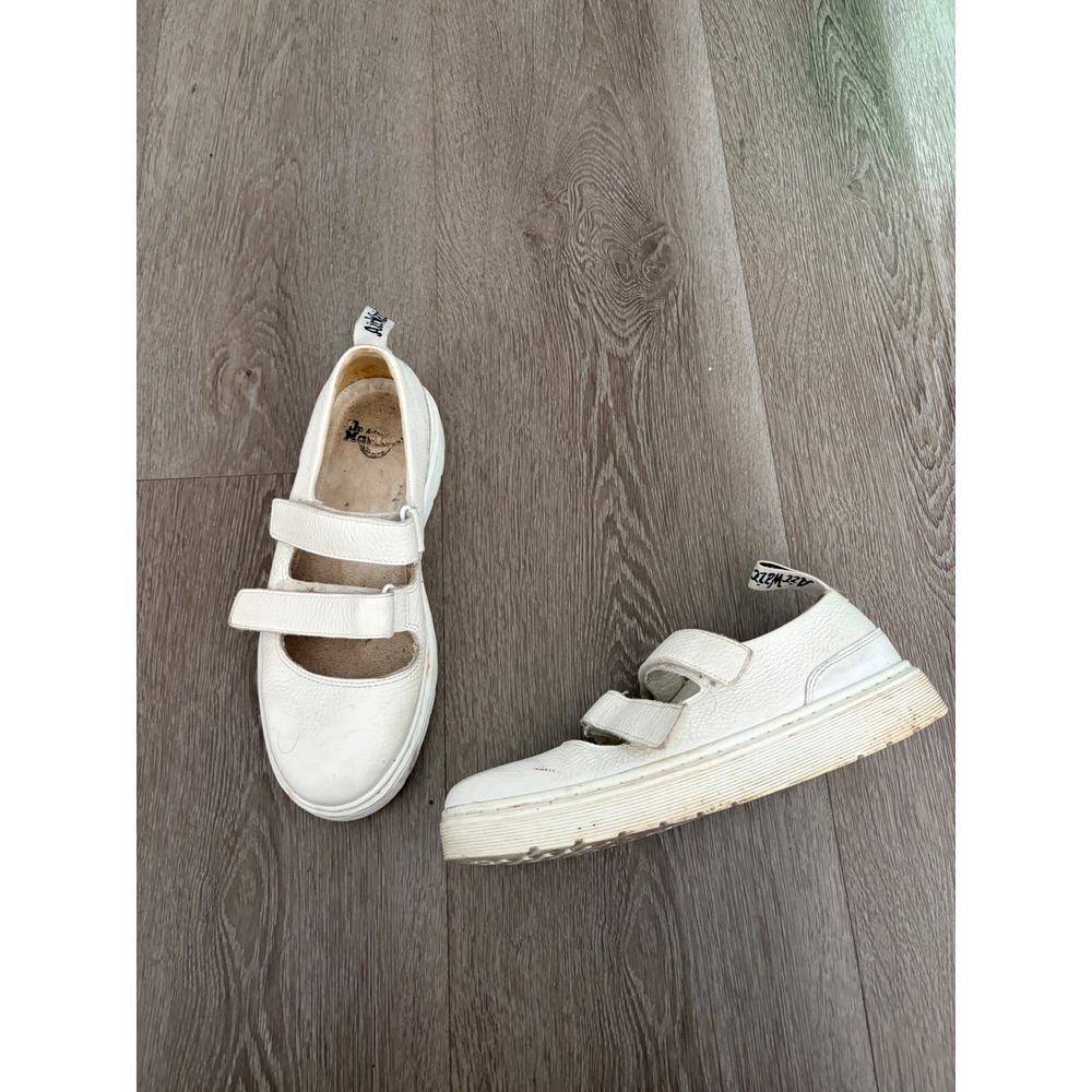 Dr. Martens Polley White Leather Double Strap Mary Jane Shoes Womens 9 EU 41